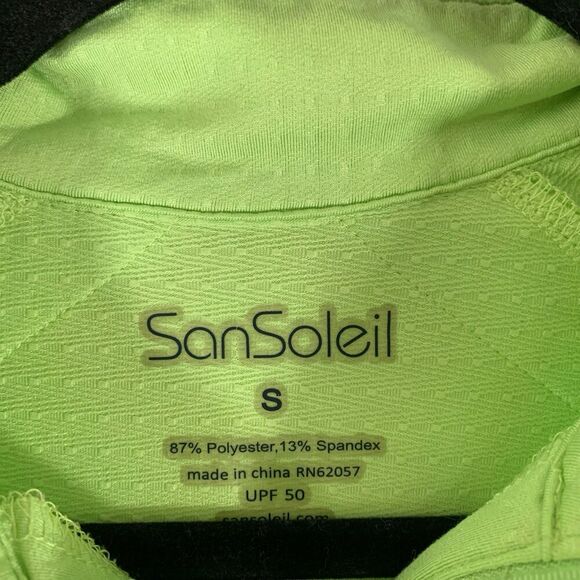 San Soleil Jacket Women's Small Lime Green 1/4 Zip Lightweight Pullover - Picture 3 of 9